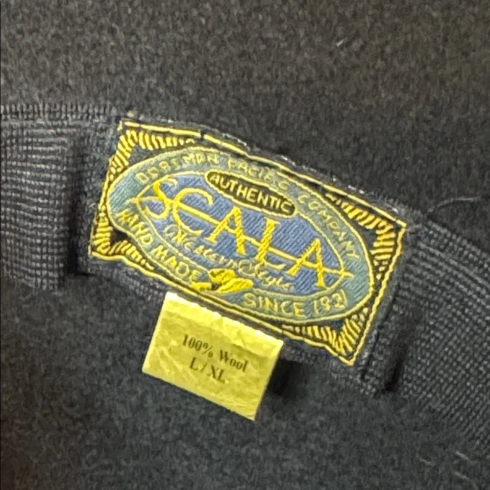 Vintage Black Wool Scala Western Hat